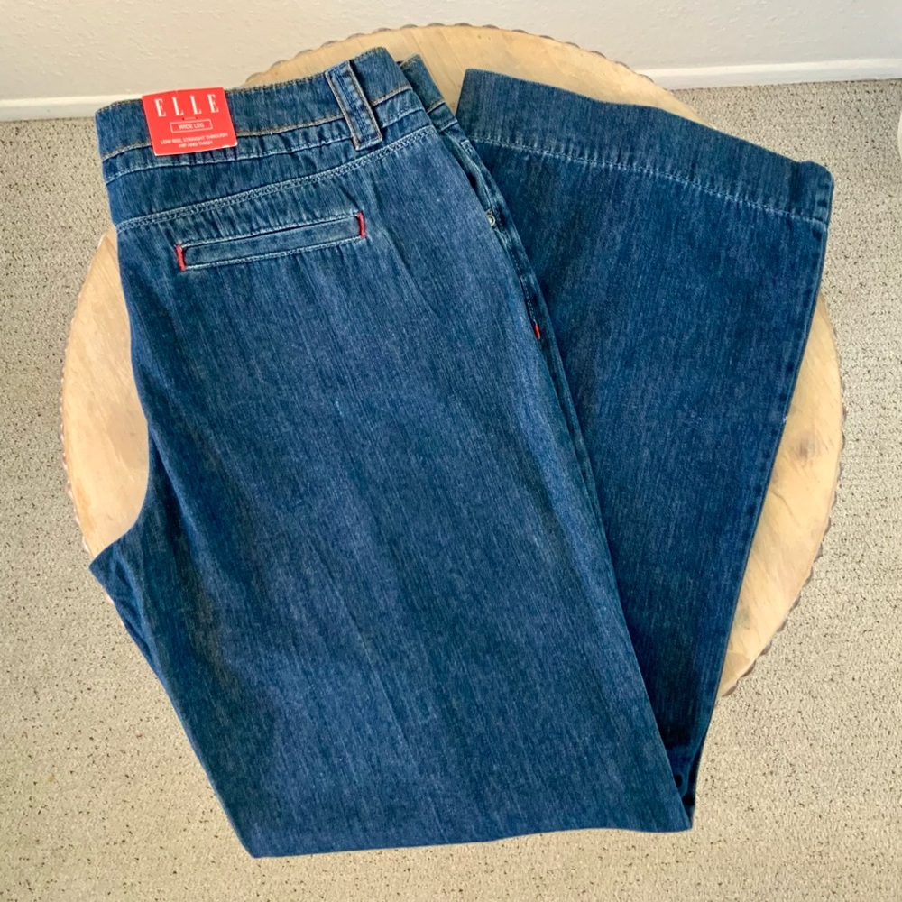 Elle Women's Flare & Wide Leg Jeans - Blue, Sz 16